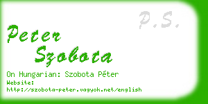 peter szobota business card